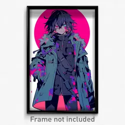 Anime Art Poster - Man Feeling Hate Wearing Gripping Winter Uniform (Print)