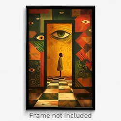 Brazilian Movie Poster - Animated Door (Brazil Psychedelic Art Retro Film Print)