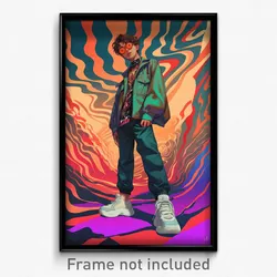 Art Poster - Boy Feeling Confident Wearing Well Off Ankle Lace Up (Art Print)