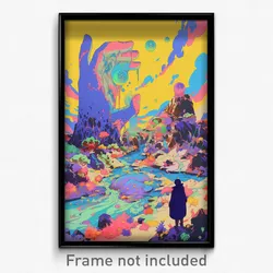 Art Poster - Grand Rock (Psychedelic Trippy Weird 11x17 Print)