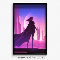 Movie Art Poster - Girl Feeling Sentimentality, Violet Waist Cape (Film Print)