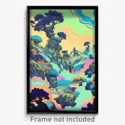 Art Poster - Ancient Cloud Forest (Psychedelic Trippy Weird 11x17 Print)