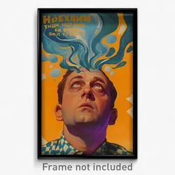 Russian Movie Poster - Man Feeling Isolated, Heavenly Checkered Dress (Print)