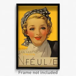 French Movie Poster - Man Feeling Happiness, Gray Polka Dot Scrunchie (Print)