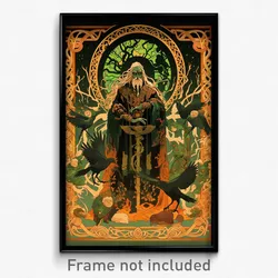 Icelandic Movie Poster - Green Stained Glass (Iceland Retro Film Art Print)