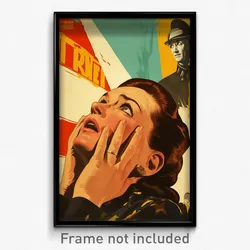 French Movie Poster - Woman Feeling Perplexed, Unkempt Ear Piercing (Art Print)