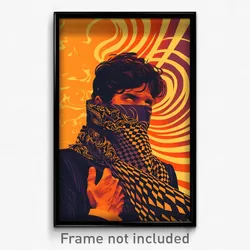 Brazilian Movie Poster - Man Feeling Relaxed, Heartfelt Purple Scarf (Art Print)