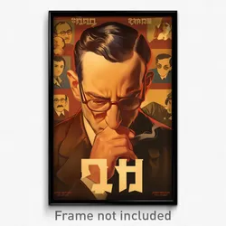 Hebrew Movie Poster - Man Feeling Woe, Dramatic Brown Cardigan (Art Print)