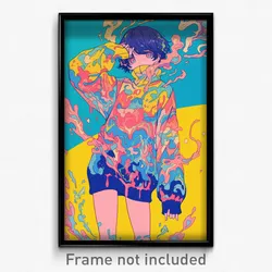 Anime Art Poster - Boy Feeling Self Conscious, Tremendous Sweater Dress (Print)