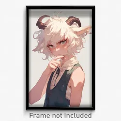 Anime Art Poster - Boy Feeling Outrage Wearing Made Up Sleeveless (Print)