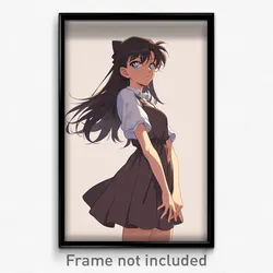 Anime Art Poster - Woman Feeling Agitation Wearing Natural Pleated Dress (Print)