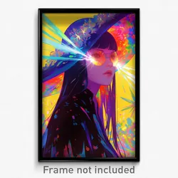 Movie Art Poster - Girl Feeling Fascination, Crafty Sun Hat (Retro Film Print)
