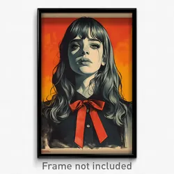 German Movie Poster - Girl Feeling Brooding, Strange Red Bowtie (Art Print)