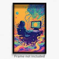 Mexican Movie Poster - Flashy Computer (Mexico Psychedelic Art Retro Film Print)