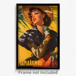 Spanish Movie Poster - Woman Feeling Brazen, Triangular Fur Trimmed Cape (Print)