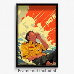 Indonesian Movie Poster - Man Feeling Bored, Mysterious Button Badge (Art Print)