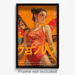 Indonesian Movie Poster - Girl Feeling Determined, Athletic Orange Leotard
