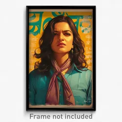 Bollywood Movie Poster - Woman Feeling Agitation, Stupendous Aqua Necktie