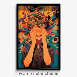 Art Poster - Boy Feeling Relieved Wearing Messy Brown Ribbon (Print)