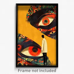 French Movie Poster - Man Feeling Greed, Klutzy White Cardigan (Art Print)