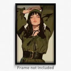 Art Poster - Girl Feeling Guilt Wearing Warlike Alternative Clothes (Art Print)