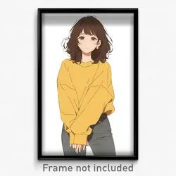 Anime Art Poster - Girl Feeling Unsettled Wearing Hearty Denim (Print)