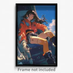 Movie Art Poster - Girl Feeling Lazy, Burly Torn Sleeves (Retro Film Print)