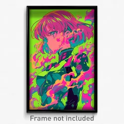Anime Art Poster - Woman Feeling Alarmed Wearing Amazing Green Dress (Print)