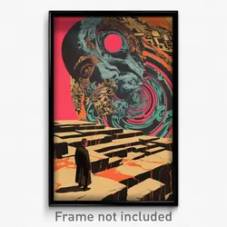 German Movie Poster - Agitated Ditch (Germany Psychedelic Art Retro Film Print)