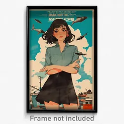 Mexican Movie Poster - Girl Feeling Alarm, Ragged Layered Clothes (Art Print)