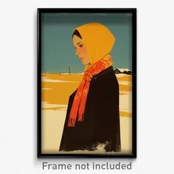 Icelandic Movie Poster - Girl Feeling Shy, Strange Yellow Neckerchief (Print)