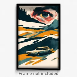 German Movie Poster - Lonely Car (Germany Psychedelic Art Retro Film Print)