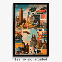 French Movie Poster - Virtual New York (France Psychedelic Art Retro Film Print)