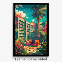 Spanish Movie Poster - Blissful Library (Spain Psychedelic Art Retro Film Print)
