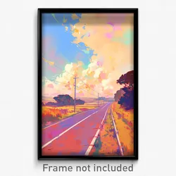 Art Poster - Rural Highway (Psychedelic Trippy Weird 11x17 Print)
