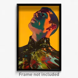 German Movie Poster - Man Feeling Grumpiness, Reflecting Black Undershirt