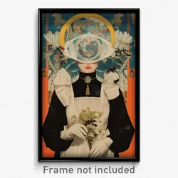 French Movie Poster - Woman Feeling Perplexed, Gentle Maid Apron (Art Print)