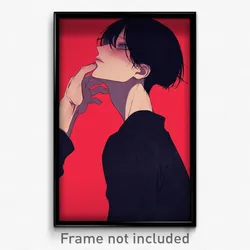 Anime Art Poster - Man Feeling Spite Wearing Heartfelt Black (Print)