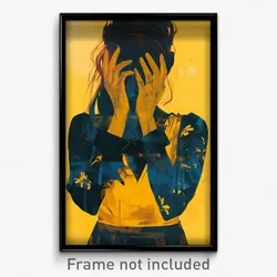 Bollywood Movie Poster - Woman Feeling Sentimentality, Slim Yellow Hairband