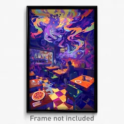 Art Poster - Infamous Pizza Shop (Psychedelic Trippy Weird 11x17 Print)