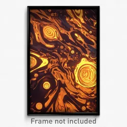 Art Poster - Metallic Petroglyphs (Psychedelic Trippy Weird 11x17 Cartoon Print)