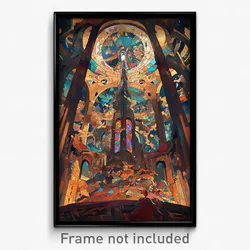 Movie Art Poster - Multicolored Stained Glass (Psychedelic Retro Film Print)