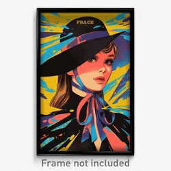 French Movie Poster - Woman Feeling Dismay, Quaint Hat Ribbon (France Art Print)