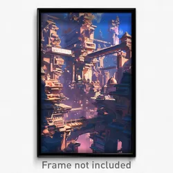 Art Poster - Barren Indian City (Psychedelic Trippy Weird 11x17 Print)