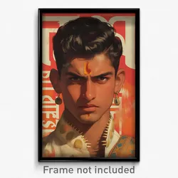 Bollywood Movie Poster - Boy Feeling Mixed Up, Bright Spiked Collar (Art Print)