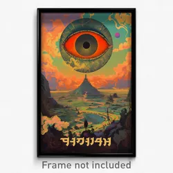 Hebrew Movie Poster - Remote Earldom (Israel Psychedelic Art Retro Film Print)