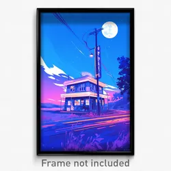 Icelandic Movie Poster - Digital Wire Frame Motel (Iceland Retro Film Art Print)