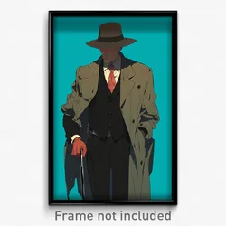 Art Poster - Men Feeling Obstinate Wearing Rainy Suit Jacket