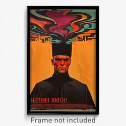Russian Movie Poster - Man Feeling Aversion, Scholarly Frilled Hat (Art Print)