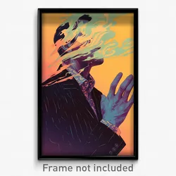 Movie Art Poster - Man Feeling Numb Wearing Odd Ribbed Shirt (Retro Film Print)